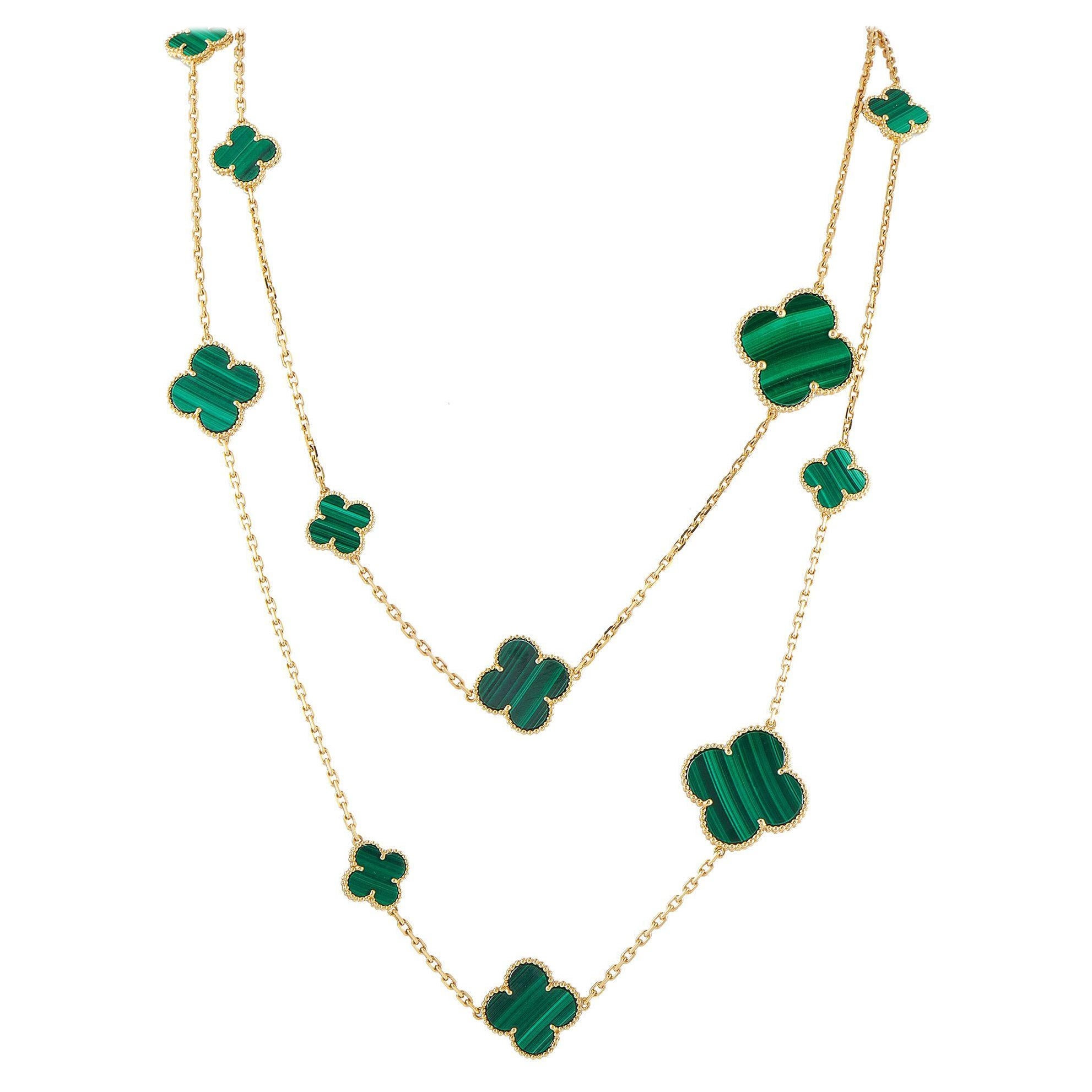 Van Cleef & Arpels Collar Mágico Alhambra Oro Malaquita 16 Motivos VC07-071625