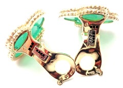 Van Cleef & Arpels Magic Alhambra Green Chalcedony Yellow Gold Earrings