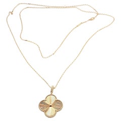 Van Cleef & Arpels Magic Alhambra Guilloché 1 Motif Pendant Long Necklace