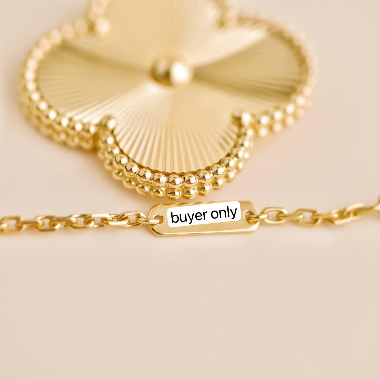 Van Cleef & Arpels Magic Alhambra Guilloché 18K Yellow Gold Pendant Necklace 4