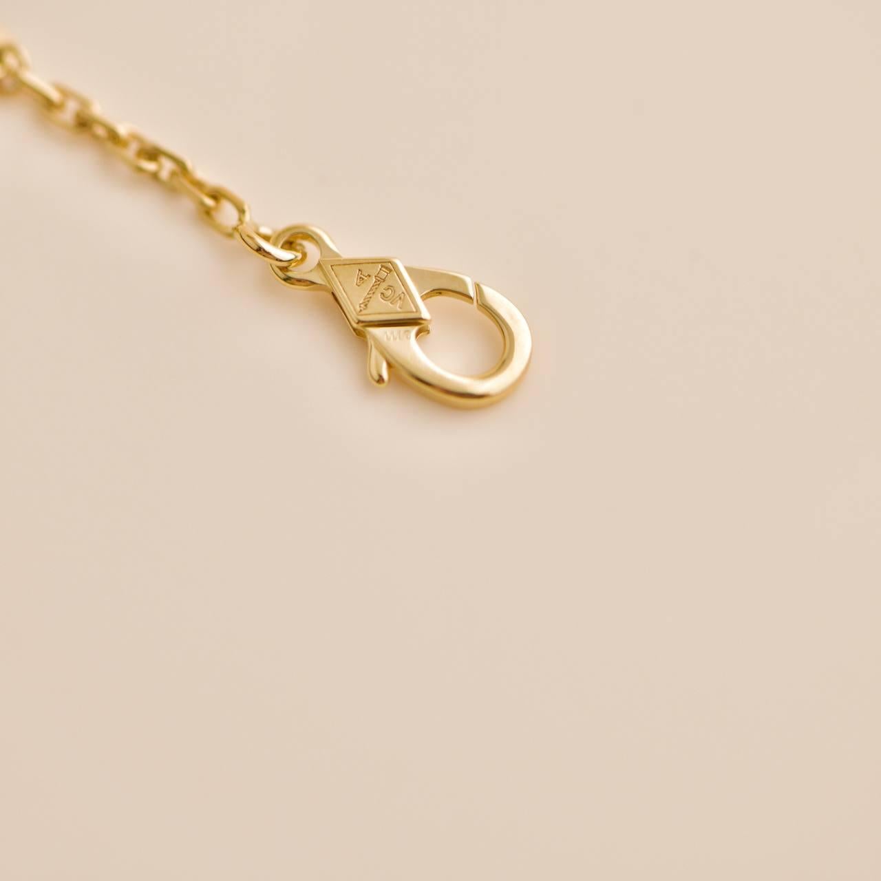 Van Cleef & Arpels Magic Alhambra Guilloché 18K Yellow Gold Pendant Necklace 5