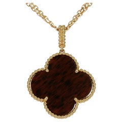 VAN CLEEF & ARPELS Magic Alhambra Letterwood Rose Gold Long Pendant Necklace