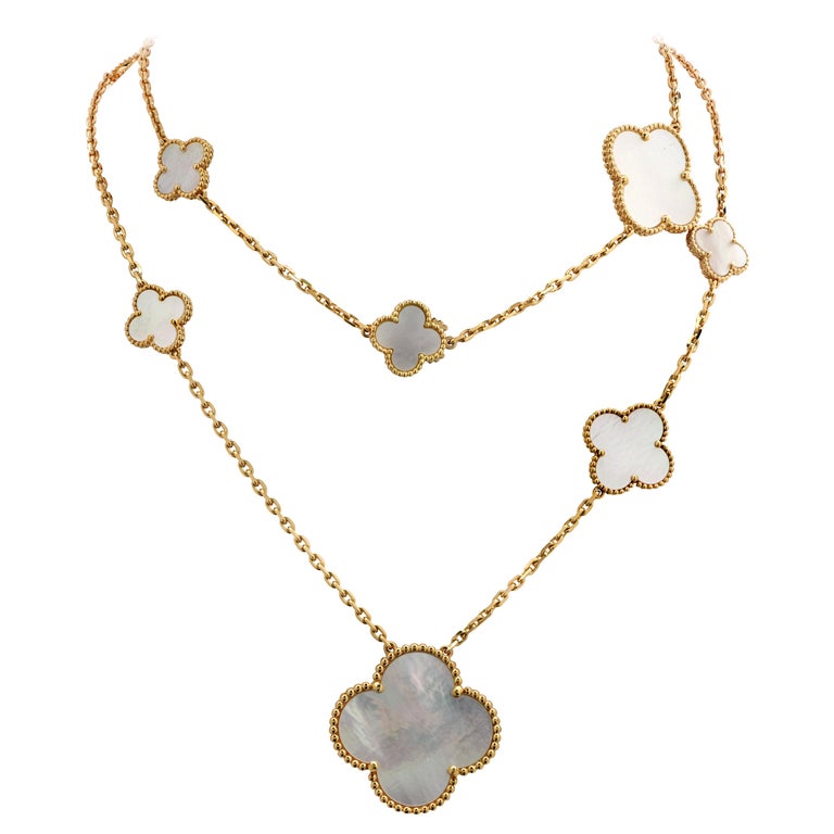 Van Cleef and Arpels Magic Alhambra Long Mother of Pearl Necklace at ...