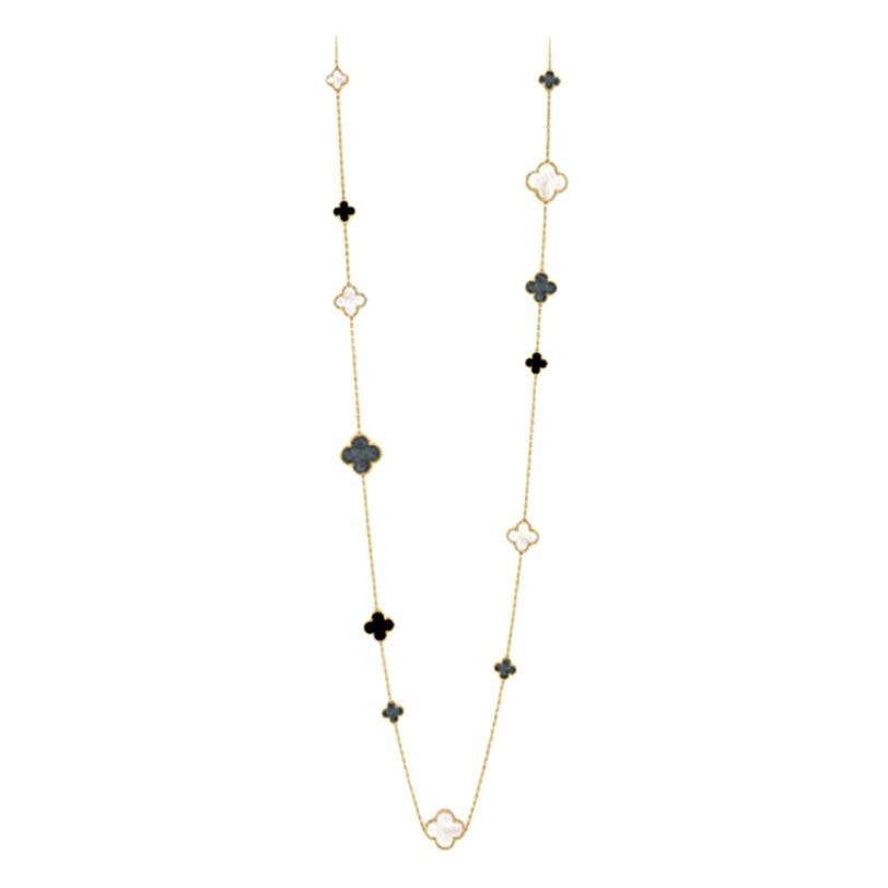 Van Cleef & Arpels Magic Alhambra Long Motifs Necklace For Sale