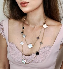 Van Cleef & Arpels, Magic Alhambra Long Necklace, 16 Motifs, Mother of Pearl