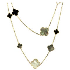 Van Cleef & Arpels, Magic Alhambra Long Necklace, 16 Motifs, Mother of Pearl