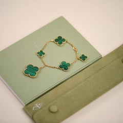 Van Cleef & Arpels Magic Alhambra Malachite 18K Yellow Gold Bracelet
