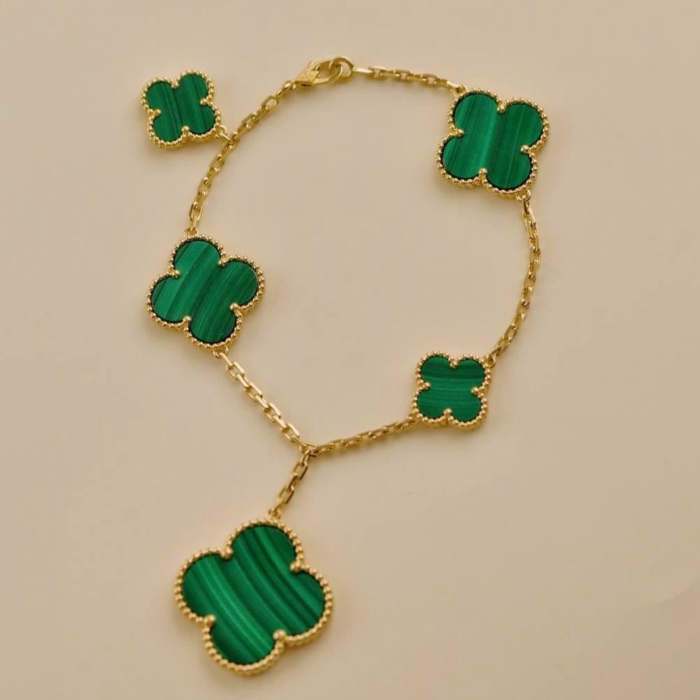 Van Cleef & Arpels Bracelet Magic Alhambra Malachite or jaune 18K en vente 2