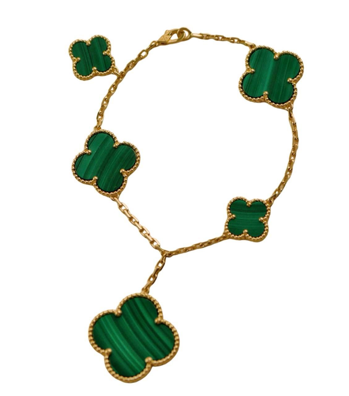 Van Cleef & Arpels Bracciale Magic Alhambra Malachite in oro giallo 18 carati