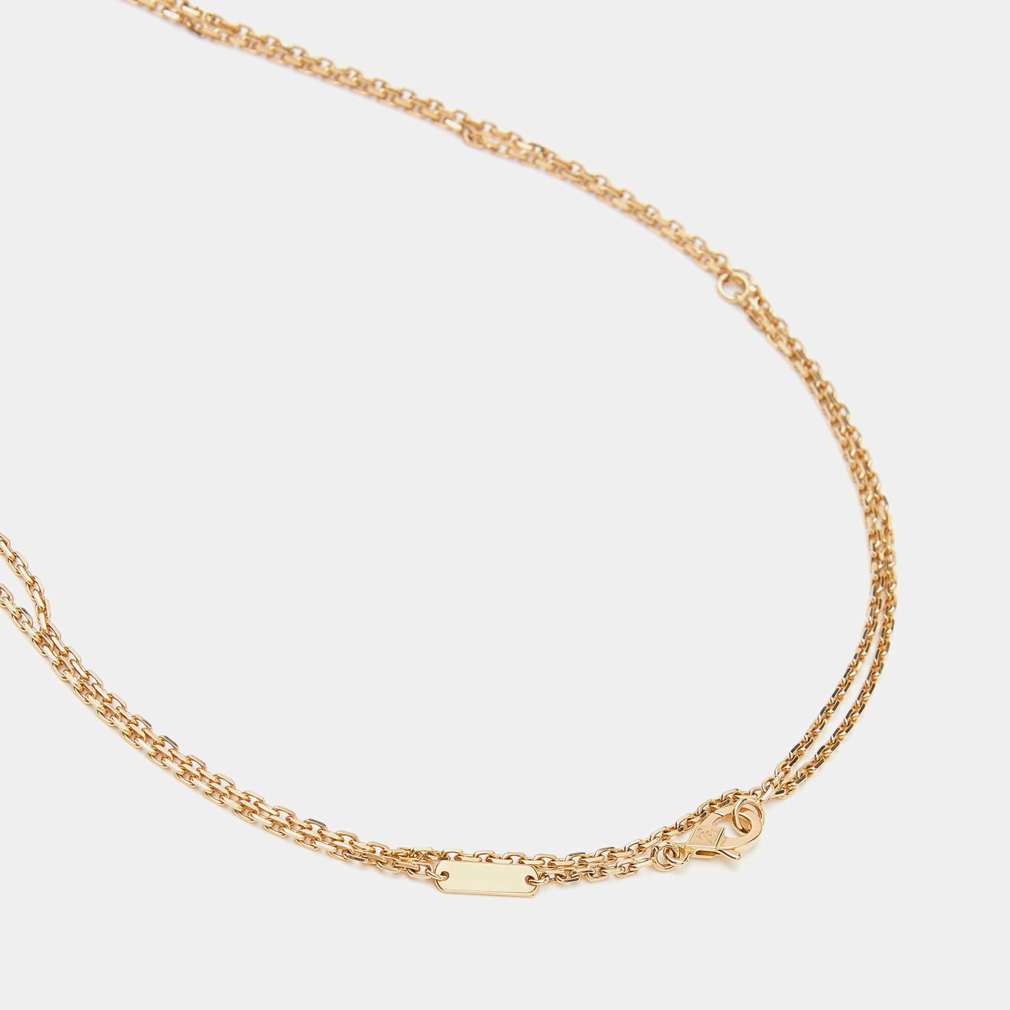 Van Cleef & Arpels Magic Alhambra Malachite 18k Yellow Gold Long Necklace In Good Condition In Dubai, Al Qouz 2