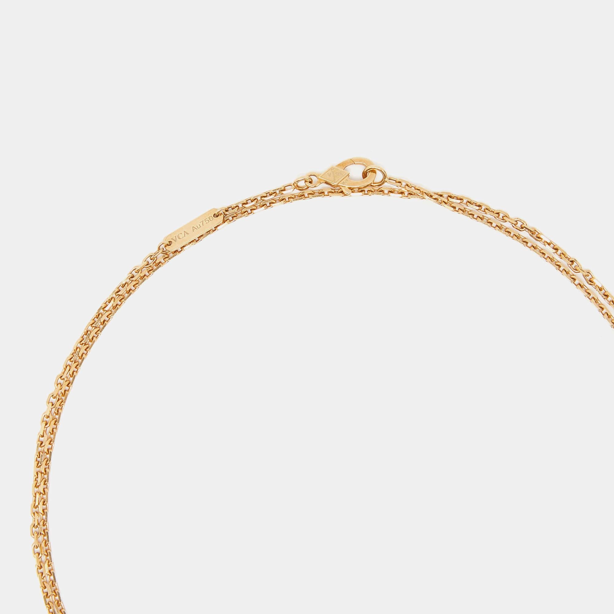 Women's Van Cleef & Arpels Magic Alhambra Malachite 18k Yellow Gold Long Necklace