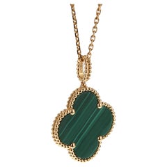 Van Cleef & Arpels Magic Alhambra Malachite 18k Yellow Gold Necklace