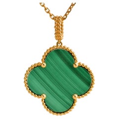 Van Cleef & Arpels Magic Alhambra Malachite 18K Yellow Gold Necklace