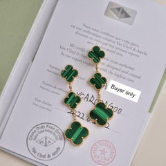 Van Cleef & Arpels Magic Alhambra Malachite 3 Motifs Earrings
