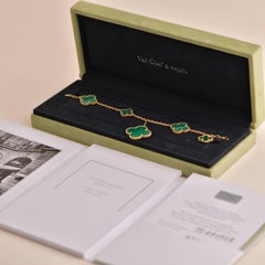 Van Cleef & Arpels Pulsera Alhambra Mágica 5 Motivos Malaquita
