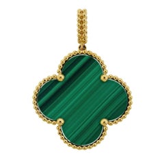 Vintage Van Cleef & Arpels Magic Alhambra Malachite Gold Pendant