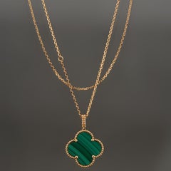 VAN CLEEF & ARPELS Magic Alhambra Malachite Long Pendant Necklace