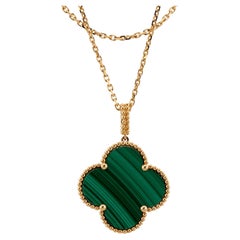 VAN CLEEF & ARPELS Magic Alhambra Malachite Long Pendant Necklace