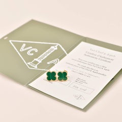 Van Cleef & Arpels Magic Alhambra Malachite Yellow Gold Earrings