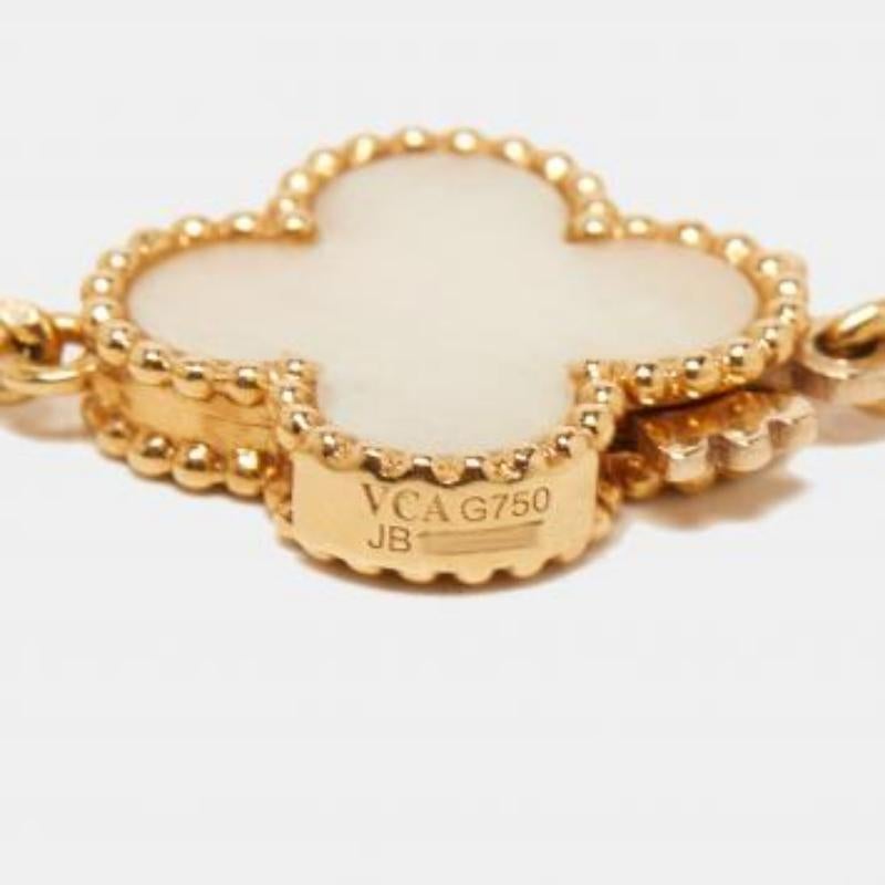 Van Cleef & Arpels Magic Alhambra Mother of Pearl 16 Motif Station Necklace For Sale 1