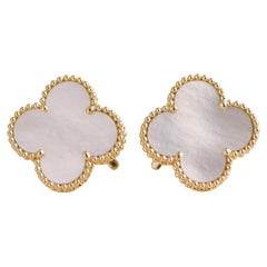 Van Cleef 
Arpels Magic Alhambra Mother-of-Pearl 18K Yellow Gold Earrings