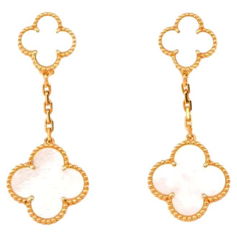 Van Cleef & Arpels Magic Alhambra 2 Motif Diamond Earrings in 18K Rose Gold