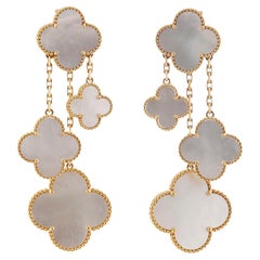Pendientes de oro amarillo VAN CLEEF & ARPELS Magic Alhambra Nácar 4 Motivos