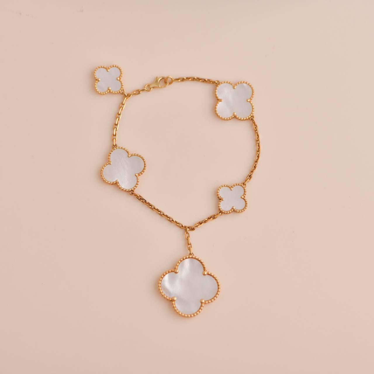 Van Cleef & Arpels Magic Alhambra Mother-of-Pearl 5 Motif Bracelet 2