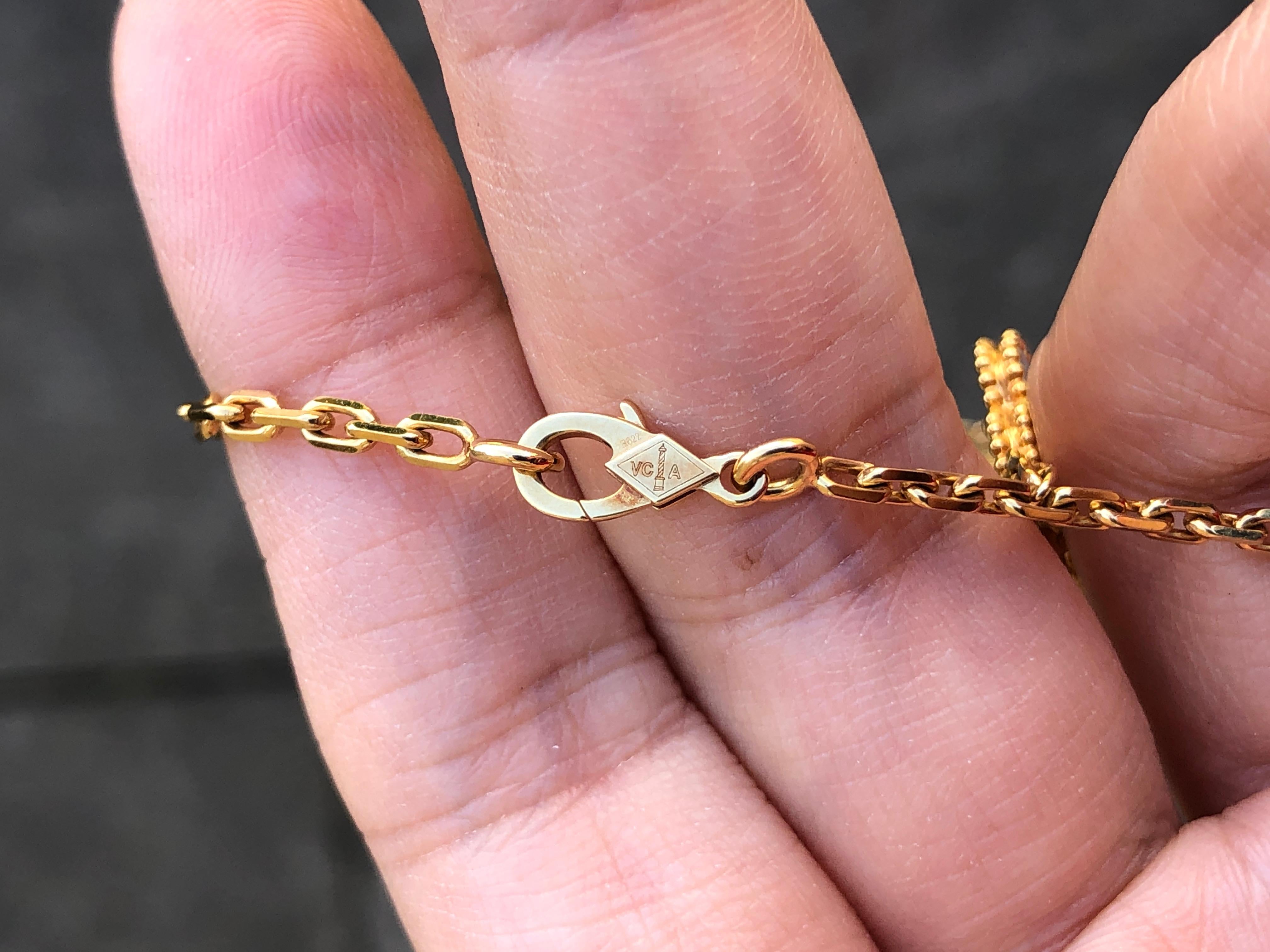 Van Cleef & Arpels Magic Alhambra Mother of Pearl 6 Motifs 18k Gold Necklace 1