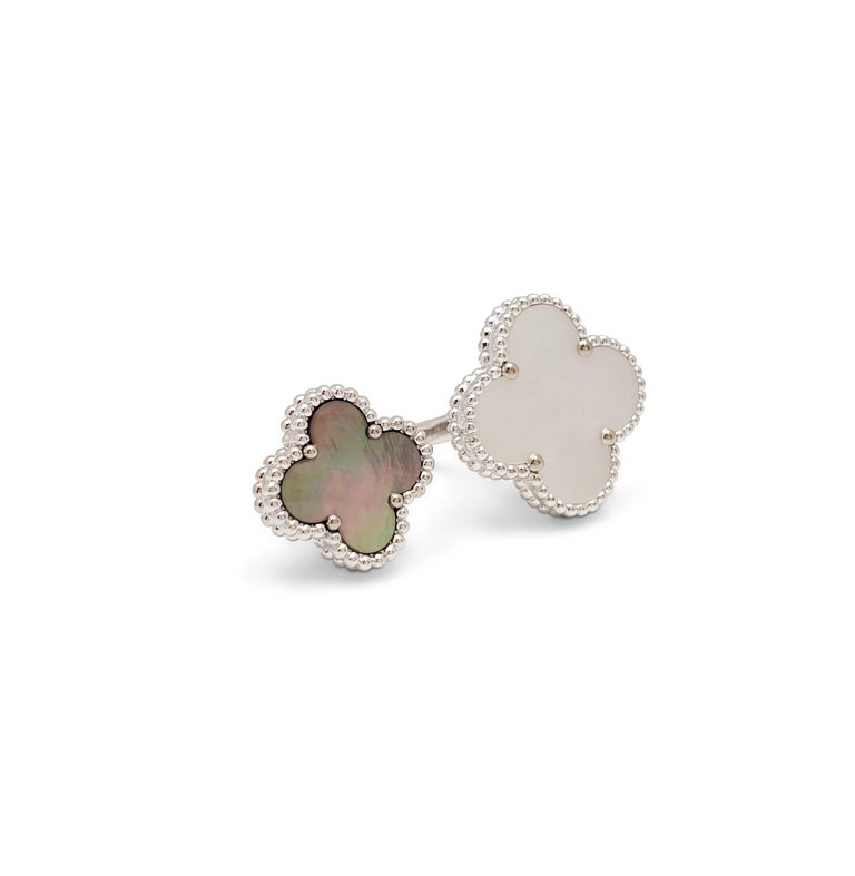 Contemporary Van Cleef & Arpels 'Magic Alhambra' Mother of Pearl Between the Finger Ring For Sale