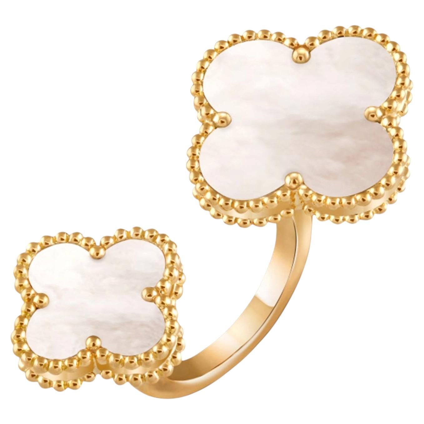 Van Cleef & Arpels Magic Alhambra Mother of Pearl Between The Finger Ring Gold