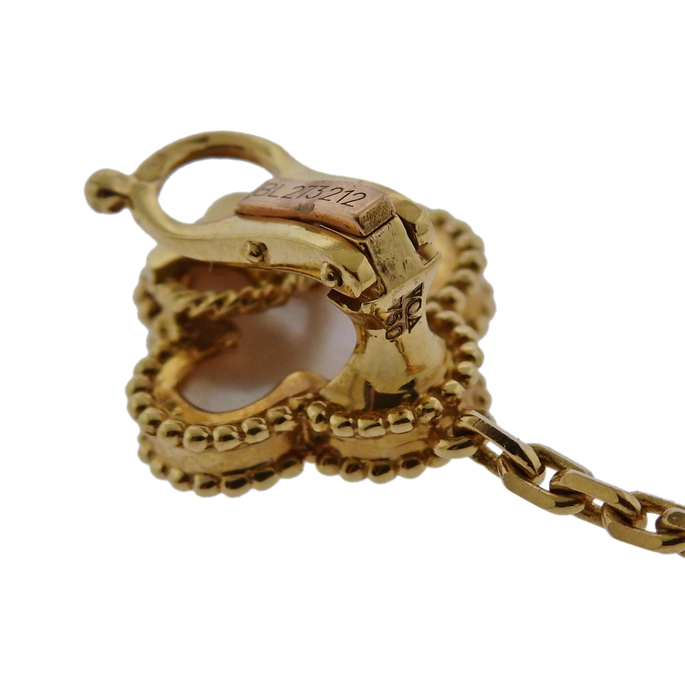 Van Cleef & Arpels Magic Alhambra Mother of Pearl Gold Earrings 1