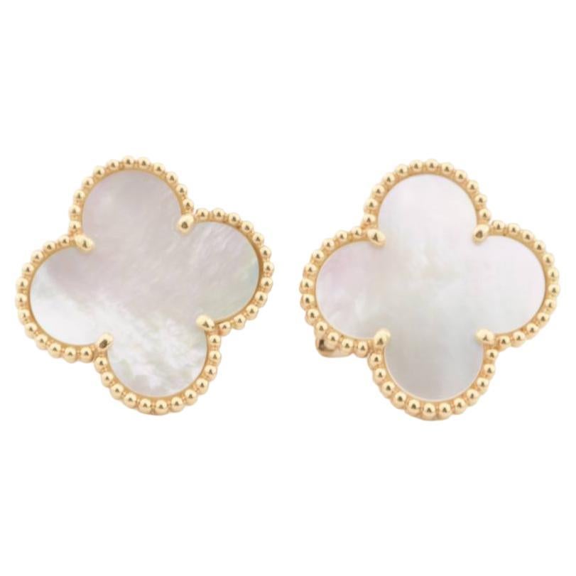 Van Cleef & Arpels Magic Alhambra Mother of Pearl Gold Earrings