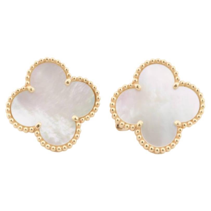 Van Cleef 
Arpels Magic Alhambra Mother of Pearl Gold Earrings