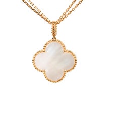 Van Cleef & Arpels Magic Alhambra Mother of Pearl Necklace 18k Yellow Gold