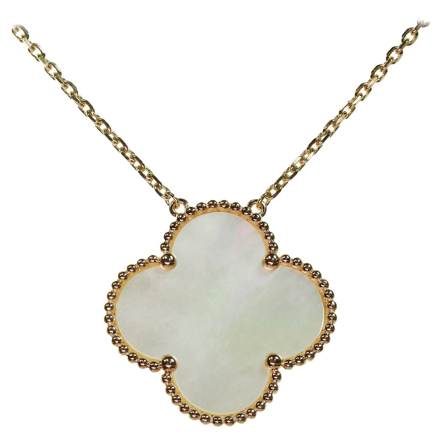 Van Cleef & Arpels Magic Alhambra Mother of Pearl Rose Gold Extra Large Pendant