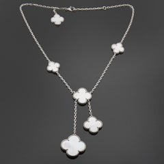 VAN CLEEF & ARPELS Magic Alhambra Mother-of-Pearl White Gold 6-Motif Necklace