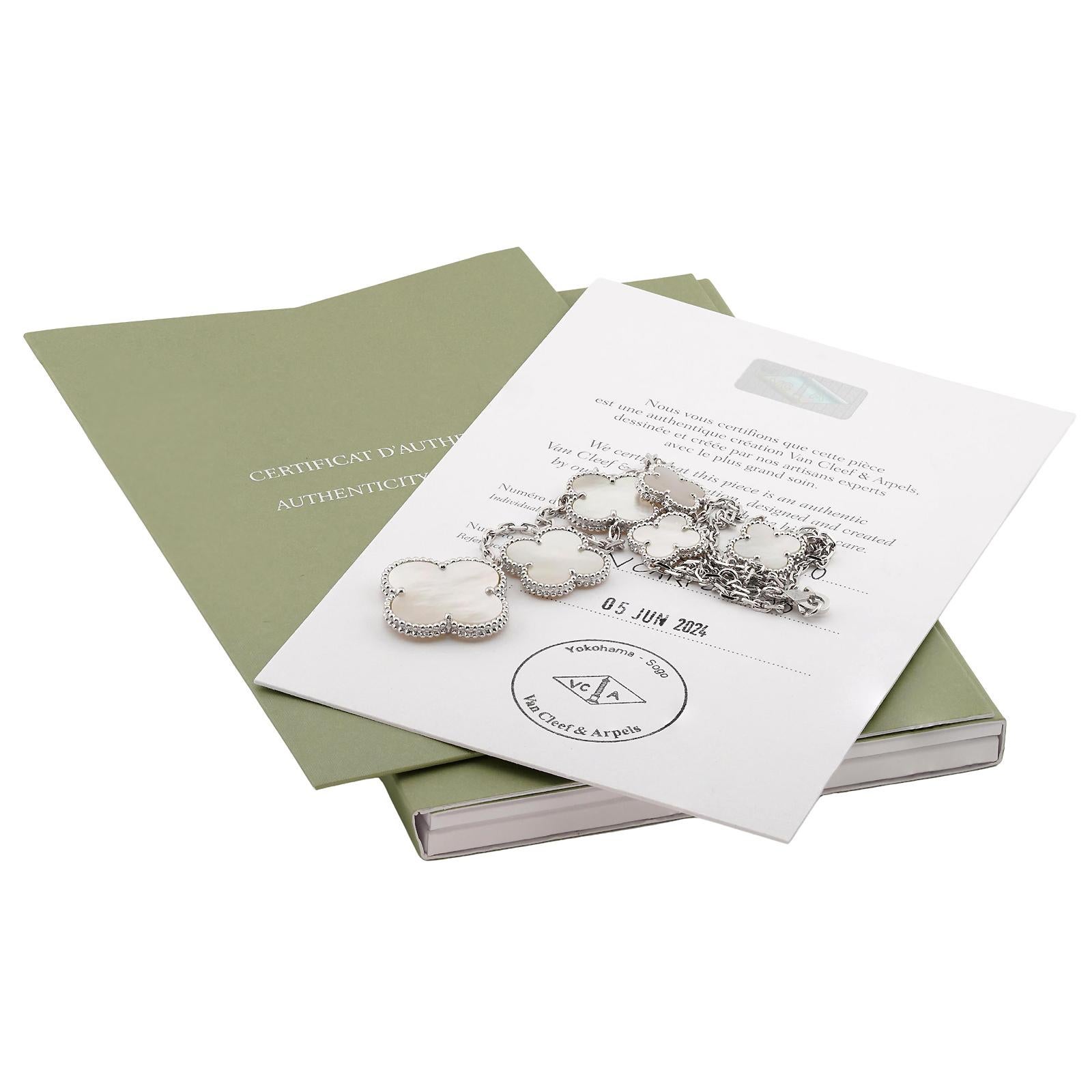 VAN CLEEF & ARPELS Magic Alhambra Mother-of-Pearl White Gold 6-Motif Necklace 1