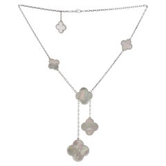 VAN CLEEF & ARPELS Magic Alhambra Mother-of-Pearl White Gold 6-Motif Necklace