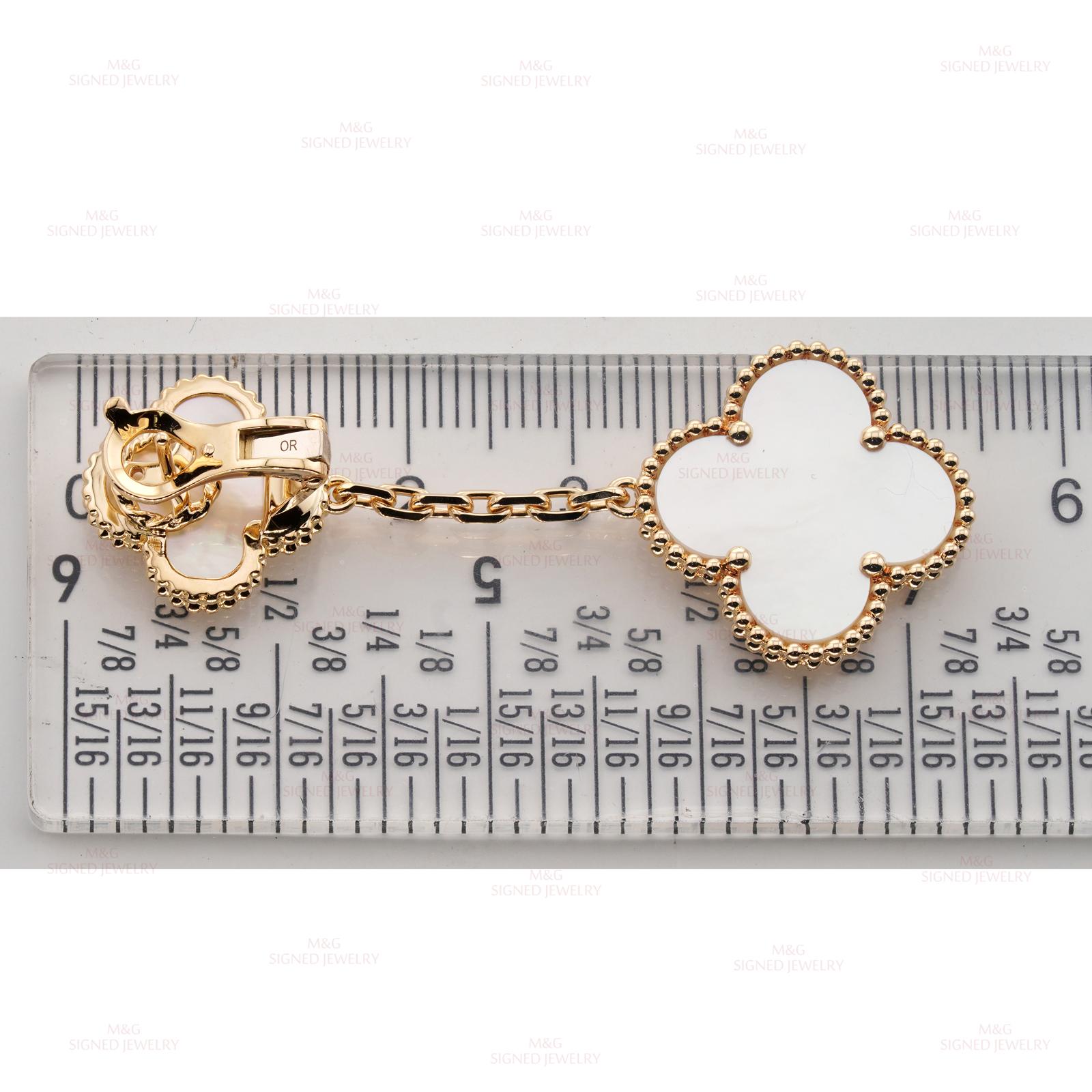 VAN CLEEF & ARPELS Magic Alhambra Perlmutt-Ohrringe aus Gelbgold mit 2 Motiven im Angebot 2
