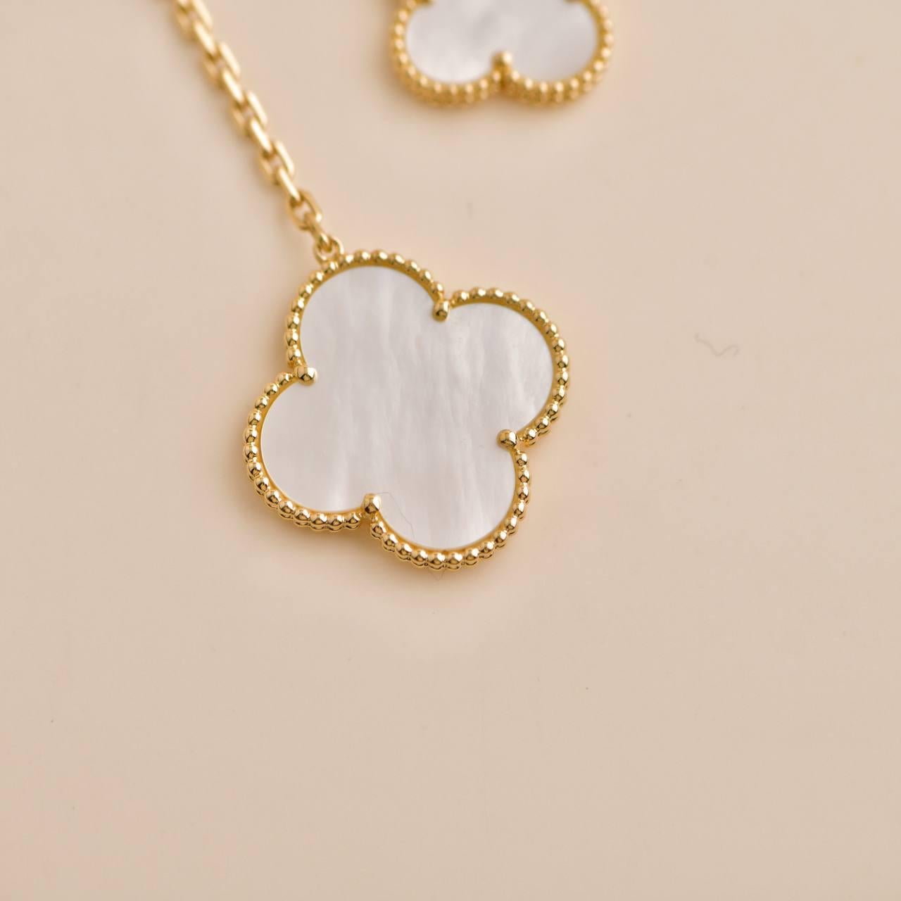 Van Cleef & Arpels Magic Alhambra Mother of Pearl Yellow Gold Necklace 1