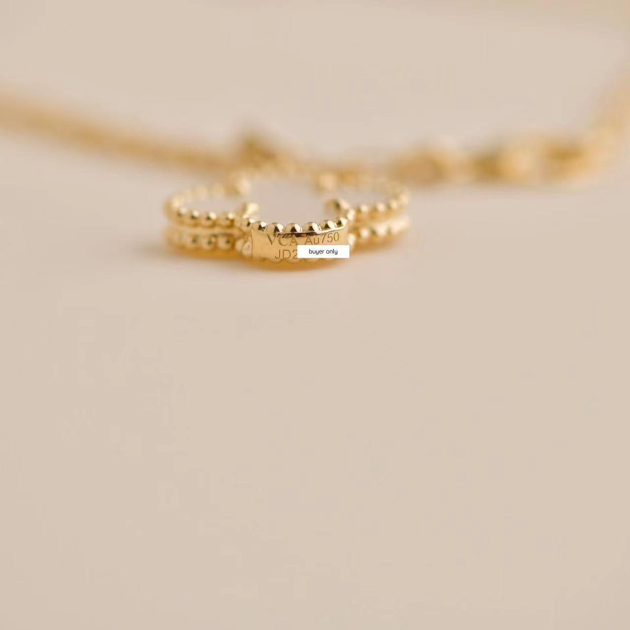 Van Cleef & Arpels Magic Alhambra Mother of Pearl Yellow Gold Necklace 2