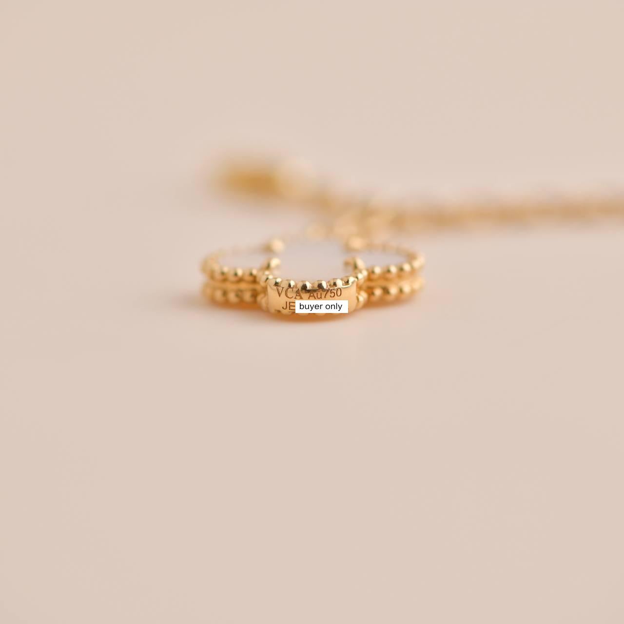Van Cleef & Arpels Magic Alhambra Mother of Pearl Yellow Gold Necklace 2