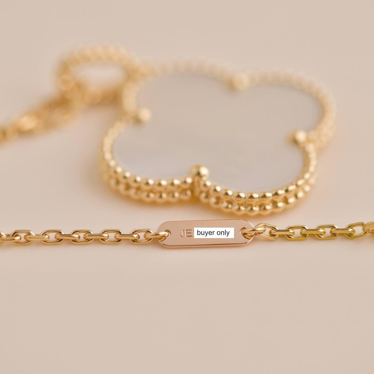Van Cleef & Arpels Magic Alhambra Mother of Pearl Yellow Gold Pendant Necklace 2
