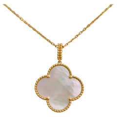 Van Cleef & Arpels Magic Alhambra Mother of Pearl Yellow Gold Pendant Necklace