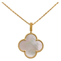 Van Cleef & Arpels Magic Alhambra Mother of Pearl Yellow Gold Pendant Necklace