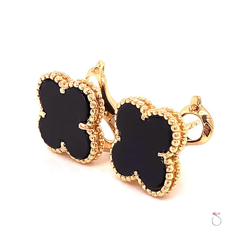 van cleef black onyx earrings