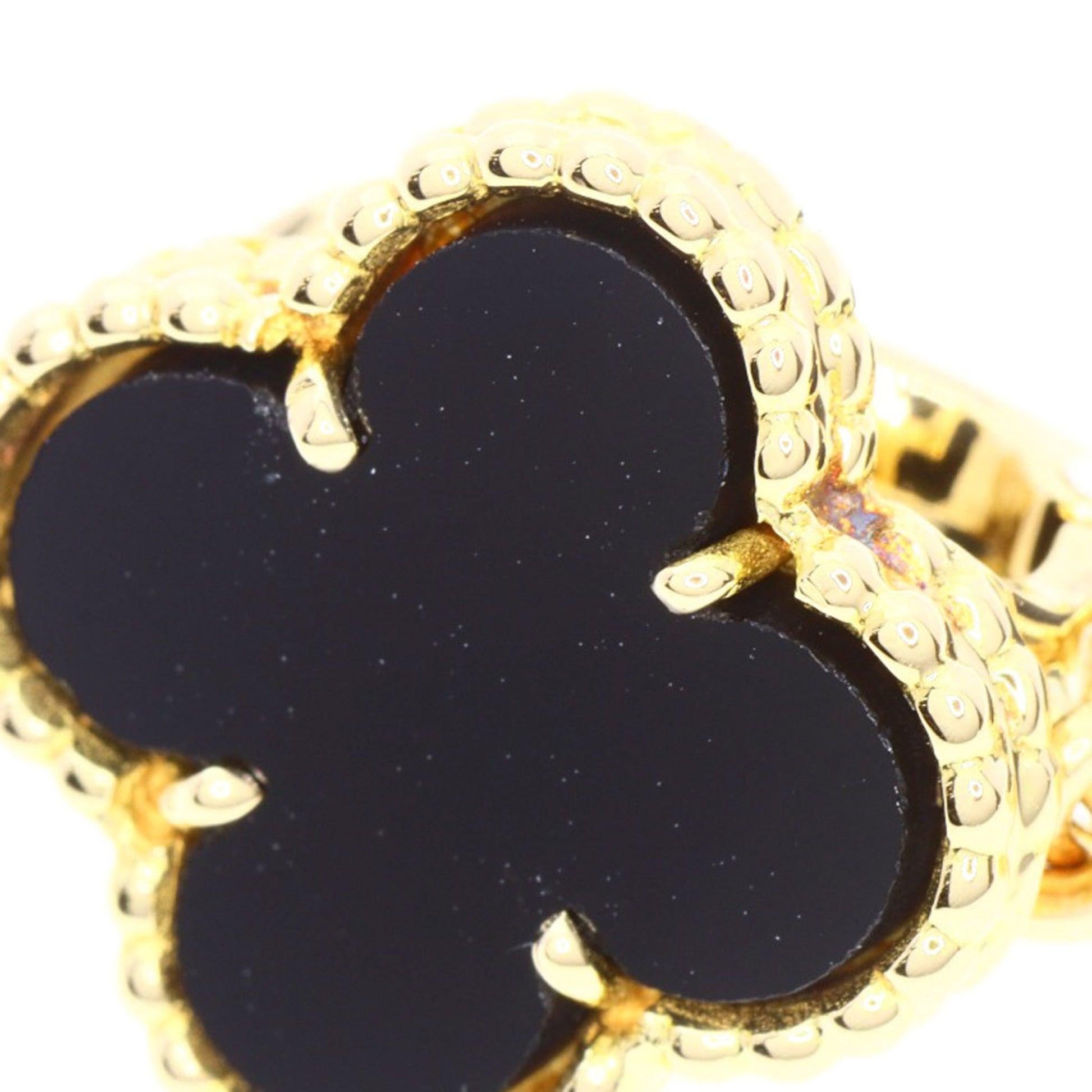 Van Cleef & Arpels Magic Alhambra Onyx Earrings in 18K Yellow Gold

Additional Information:
Brand: Van Cleef & Arpels
Gender: Women
Line: Alhambra
Gemstone: Onyx
Earring type: Clip earrings
Material: Yellow gold (18K)
Condition details:This item has