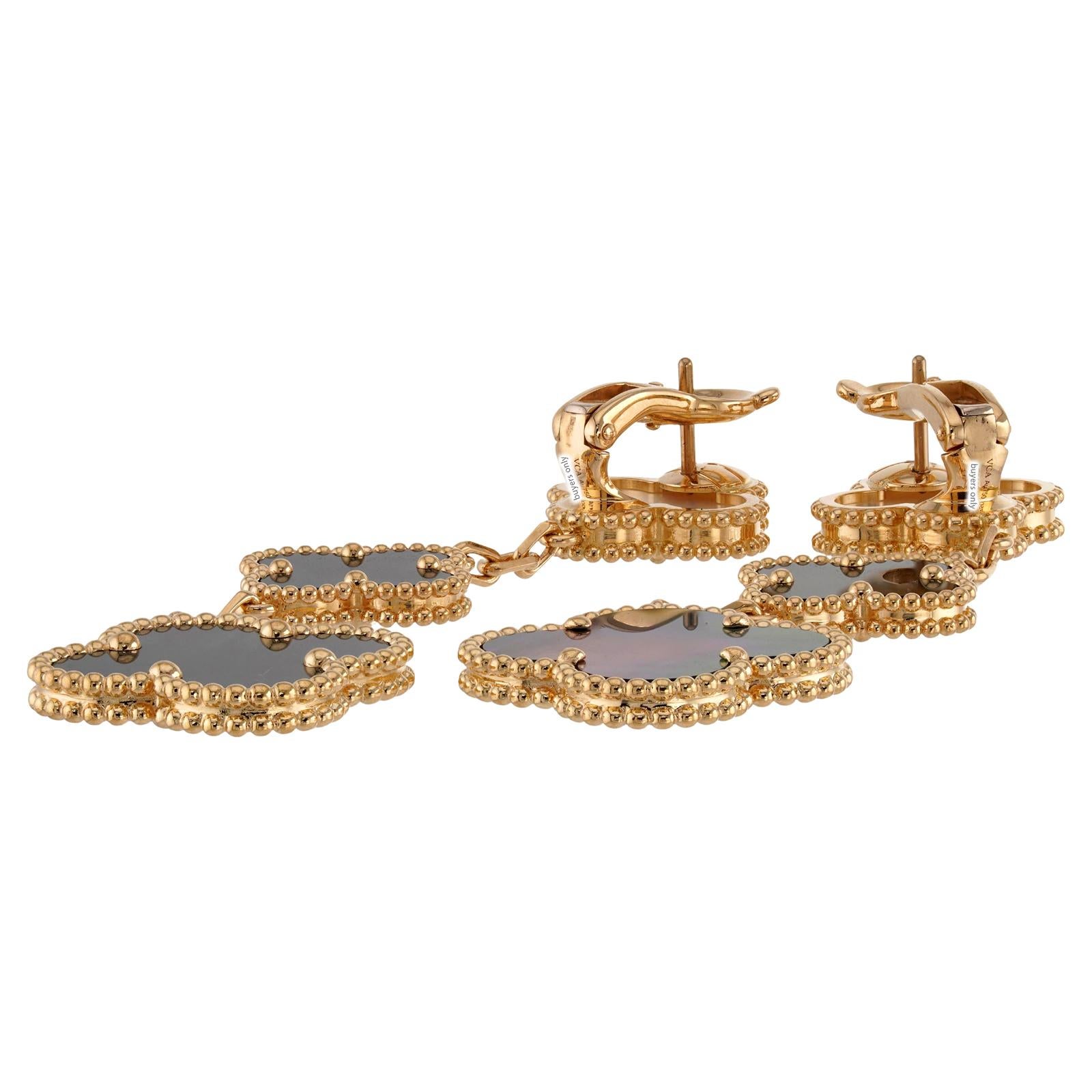 VAN CLEEF & ARPELS Magic Alhambra Onyx MOP Gelbgold 3-Motive-Ohrringe 1
