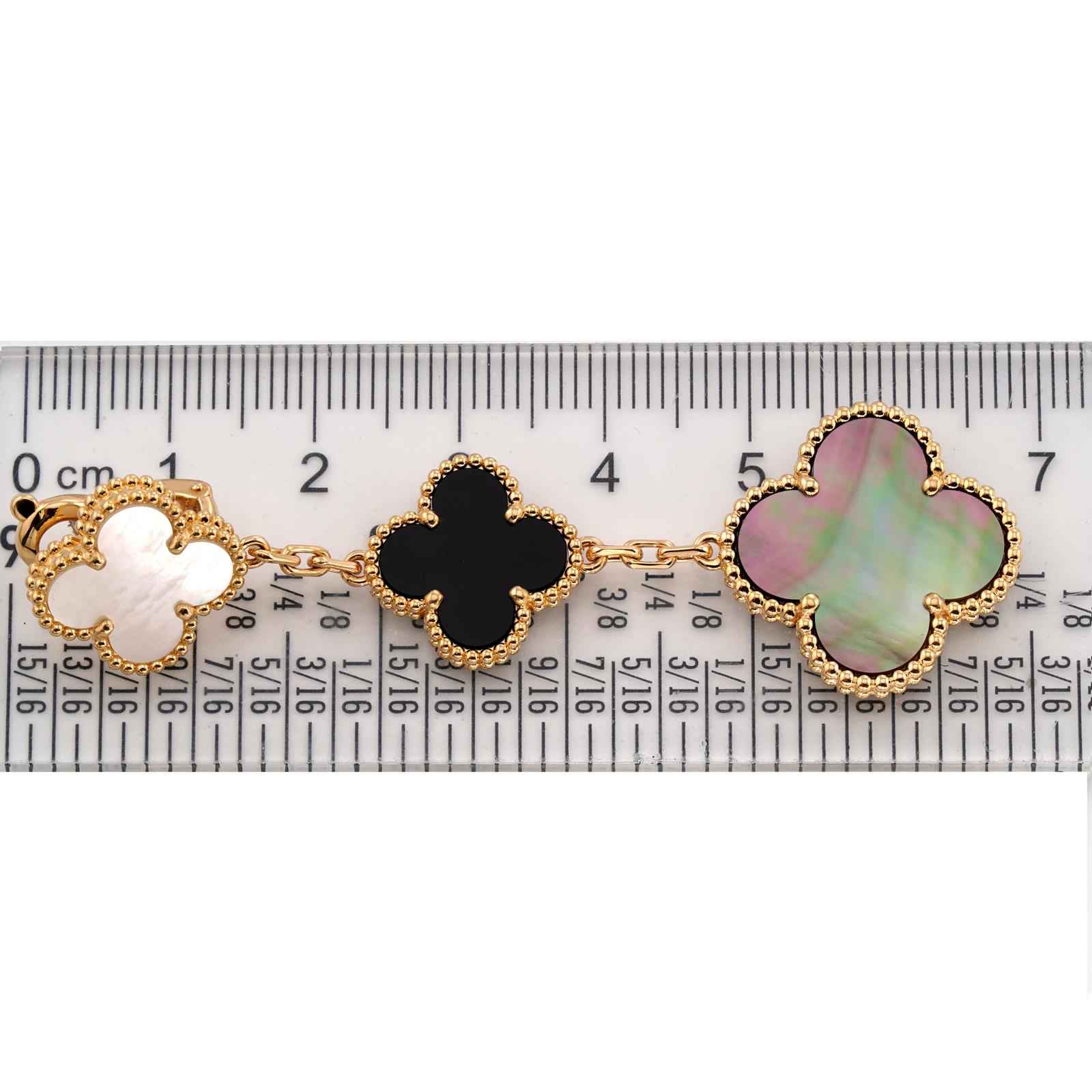 VAN CLEEF & ARPELS Magic Alhambra Onyx MOP Gelbgold 3-Motive-Ohrringe 2